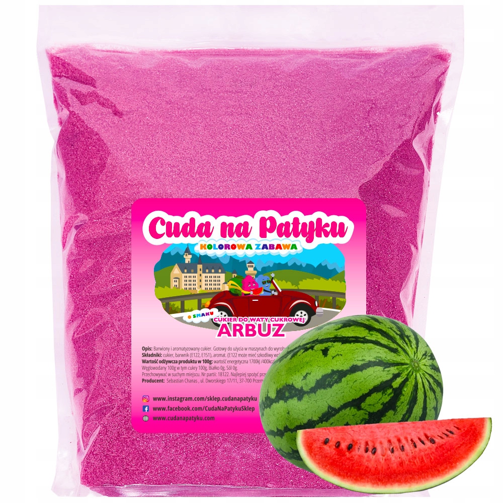 Zariadenie na cukrovú vatu Zázraky na paličke Vodný melón Ružová Cukrová vata 1 KG S ružová 1 W